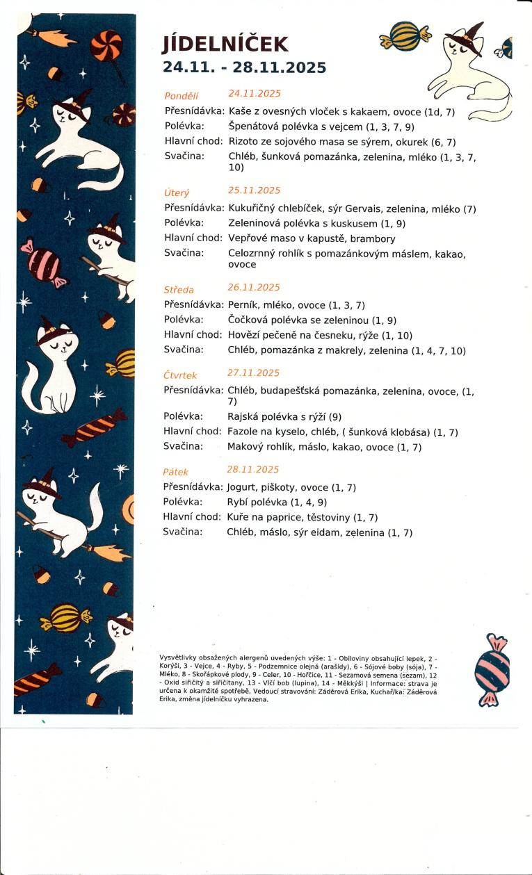 jídelníček